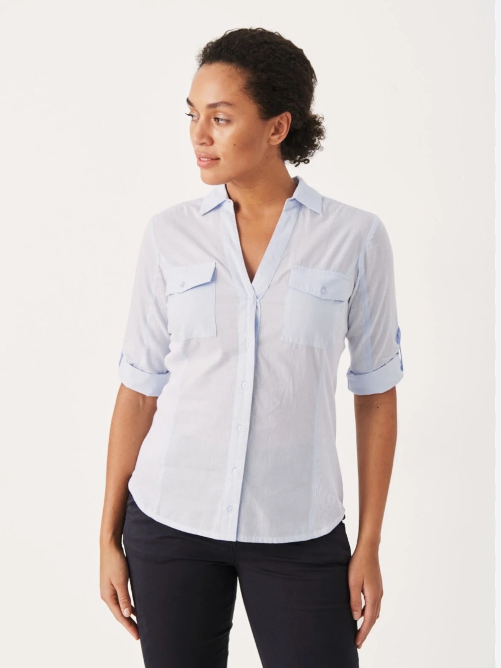 Part Two Women's Light Blue Button-Down Shirt